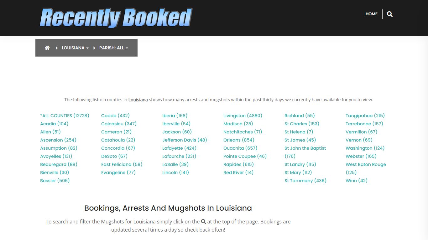 Bookings, Arrests and Mugshots in East Feliciana Parish, Louisiana