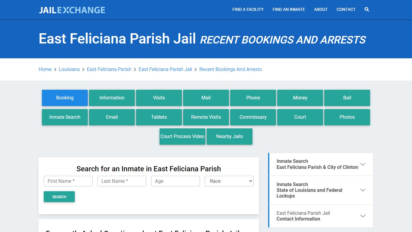 East Feliciana Parish Jail Recent Bookings And Arrests