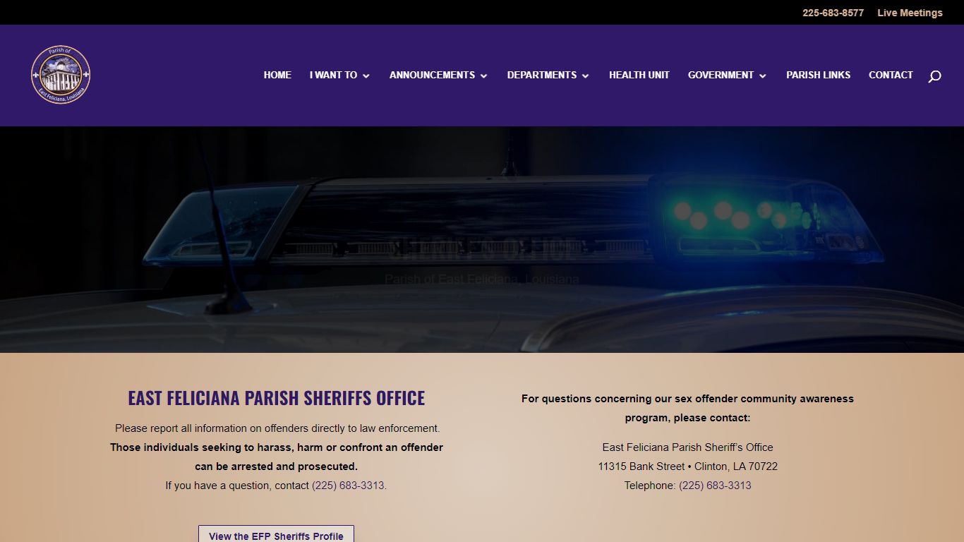 Sheriffs Office | Parish of East Feliciana, Louisiana